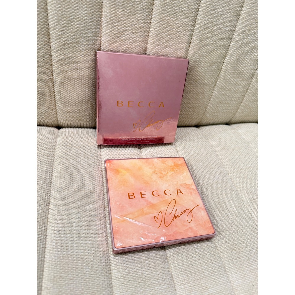 NEW BECCA X Chrissy Teigen Glow Face Pallete Highlighter Blush Bronzer Rose Gold